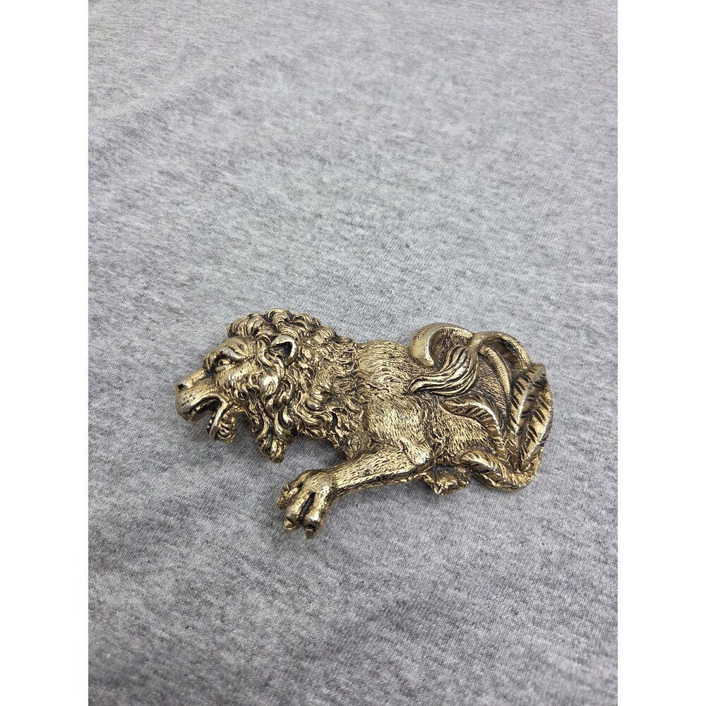 Artisan Handmade Lion Gold Heavy One of a Kind Belt Buckle